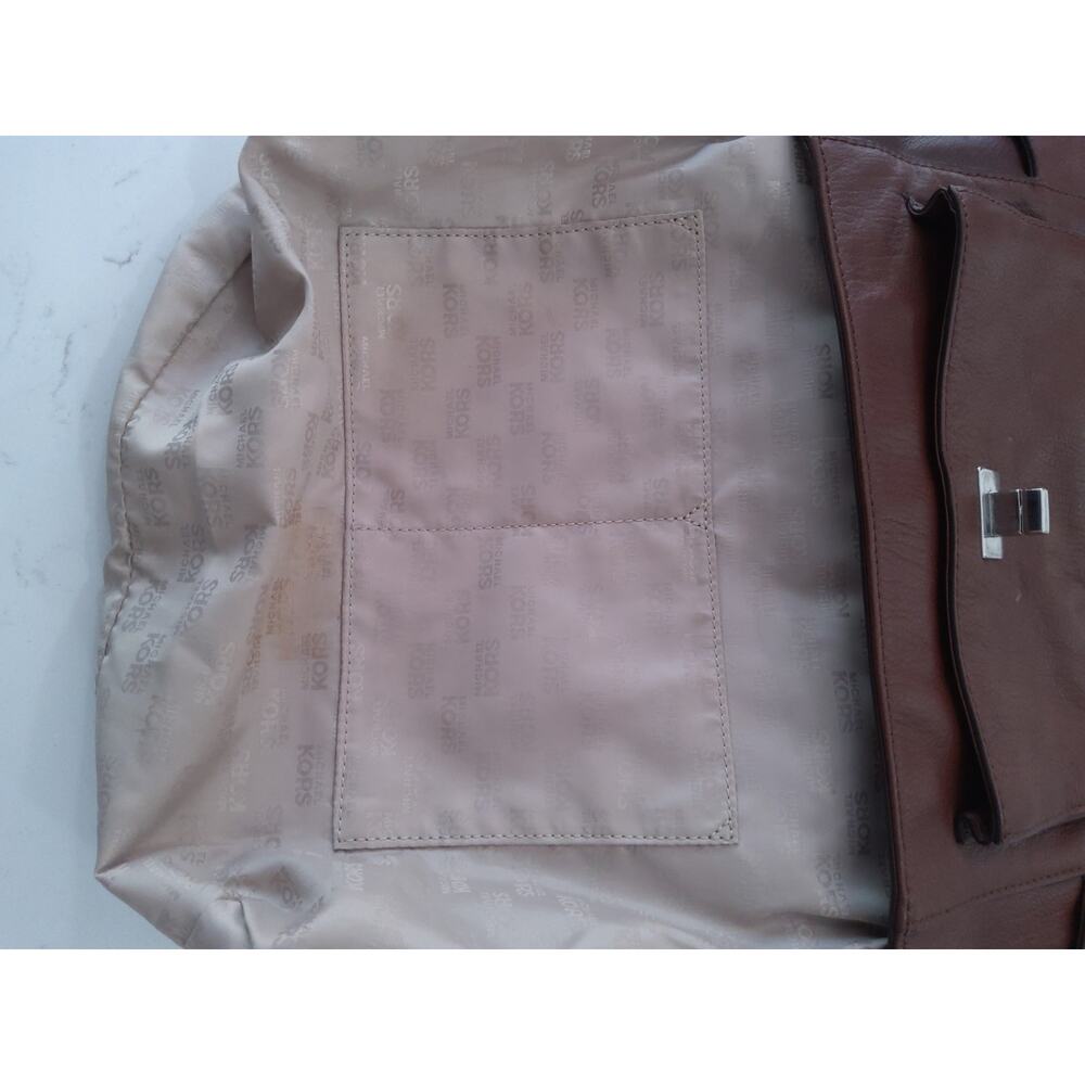 Vtg Michael Kors Cognac leather bag luxury TurnKey 10x12 in Mobwife old money - Picture 5 of 13